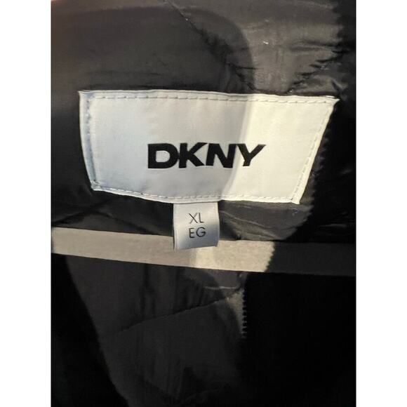 Women's DKNY Black Long Puffer Jacket, Hooded, NWT, XL - Picture 9 of 12